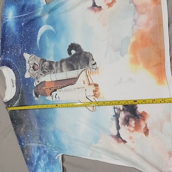 Adorable men cat #spaceshuttle shirt size L - Picture 2 of 8